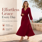 👗✨Women's Elegant Crossover V Neck Pleated Maxi Dress✨𝘉𝘶𝘺 𝘢𝘯𝘺 2 𝘢𝘯𝘥 𝘨𝘦𝘵 𝘢𝘯 𝘦𝘹𝘵𝘳𝘢 8% 𝘥𝘪𝘴𝘤𝘰𝘶𝘯𝘵