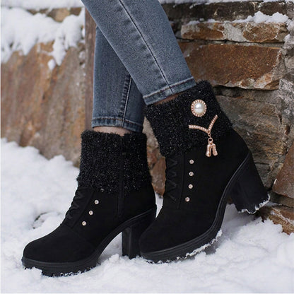Women's Thick Warm Chunky Heel Boots