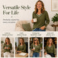 ✨ Easy Everyday Comfort | Women's Relaxed Button-Front Long-Sleeve Blouse
