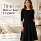 🧶 Ribbed Texture, Waist-Flattering Shape | Women's Tie-Waist A-Line Midi Dress