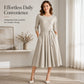 🧶 Ribbed Texture, Waist-Flattering Shape | Women's Tie-Waist A-Line Midi Dress