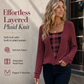 🏁  Women's Layered Look Plaid Knit Top✨𝘉𝘶𝘺 𝘢𝘯𝘺 2 𝘢𝘯𝘥 𝘨𝘦𝘵 𝘢𝘯 𝘦𝘹𝘵𝘳𝘢 8% 𝘥𝘪𝘴𝘤𝘰𝘶𝘯𝘵