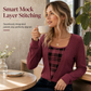 🏁  Women's Layered Look Plaid Knit Top✨𝘉𝘶𝘺 𝘢𝘯𝘺 2 𝘢𝘯𝘥 𝘨𝘦𝘵 𝘢𝘯 𝘦𝘹𝘵𝘳𝘢 8% 𝘥𝘪𝘴𝘤𝘰𝘶𝘯𝘵