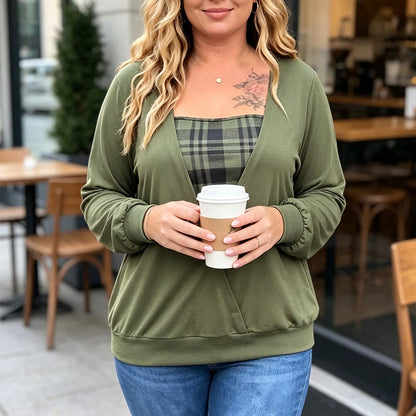 🏁  Women's Layered Look Plaid Knit Top✨𝘉𝘶𝘺 𝘢𝘯𝘺 2 𝘢𝘯𝘥 𝘨𝘦𝘵 𝘢𝘯 𝘦𝘹𝘵𝘳𝘢 8% 𝘥𝘪𝘴𝘤𝘰𝘶𝘯𝘵