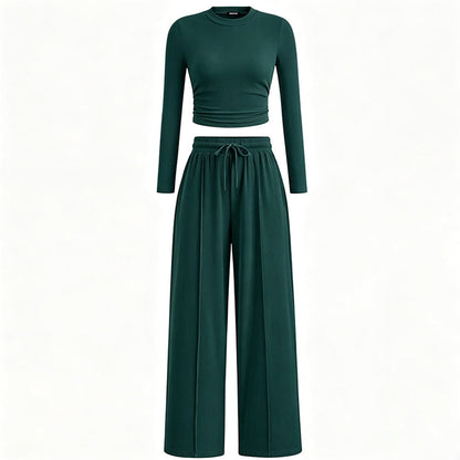 Women's Ribbed Crop Top & Wide-Leg Pants Set✨𝘉𝘶𝘺 𝘢𝘯𝘺 2 𝘢𝘯𝘥 𝘨𝘦𝘵 𝘢𝘯 𝘦𝘹𝘵𝘳𝘢 8% 𝘥𝘪𝘴𝘤𝘰𝘶𝘯𝘵