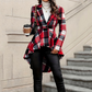 ✨ High-Low Hem, Waist-Flattering Shape | Women's Plaid Peplum Coat ⚡ Free Shipping