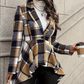 ✨ High-Low Hem, Waist-Flattering Shape | Women's Plaid Peplum Coat ⚡ Free Shipping
