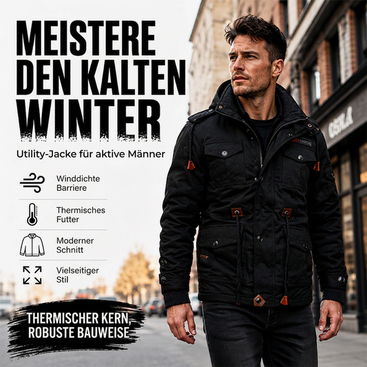 ✨Men’s thermal winter jacket with a detachable hood