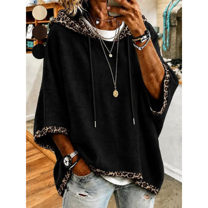 🐆  Women's Leopard Print Trim Hoodie✨𝘉𝘶𝘺 𝘢𝘯𝘺 2 𝘢𝘯𝘥 𝘨𝘦𝘵 𝘢𝘯 𝘦𝘹𝘵𝘳𝘢 8% 𝘥𝘪𝘴𝘤𝘰𝘶𝘯𝘵