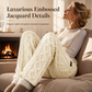 🔥 Cozy Texture | Women’s Flannel-Lined Embossed Straight-Leg Lounge Pants