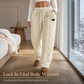 🔥 Cozy Texture | Women’s Flannel-Lined Embossed Straight-Leg Lounge Pants