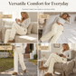 🔥 Cozy Texture | Women’s Flannel-Lined Embossed Straight-Leg Lounge Pants
