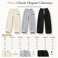 🔥 Cozy Texture | Women’s Flannel-Lined Embossed Straight-Leg Lounge Pants