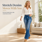 👖 Double-Button Waist, Flattering Flare | Women's Stretch Denim Jeans