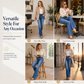 👖 Double-Button Waist, Flattering Flare | Women's Stretch Denim Jeans