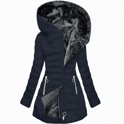 Hot Sale 50% OFF💖Women's Mid-Length Fleece Lined Hooded Coat