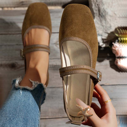 Comfortable PU Suede-Look Ballet Flats with Strap✨𝘉𝘶𝘺 𝘢𝘯𝘺 2 𝘢𝘯𝘥 𝘨𝘦𝘵 𝘢𝘯 𝘦𝘹𝘵𝘳𝘢 8% 𝘥𝘪𝘴𝘤𝘰𝘶𝘯𝘵