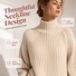 🧶 Cozy High Neck, Flattering Relaxed Drape | Women's Knit Sweater Dress