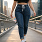 Hot Sale 50% OFF💖Women's Elastic Waist Denim Pants with Pockets