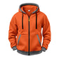 🔥 Everyday Warmth | Men’s Plush-Lined Full-Zip Hoodie with Drawstring Hood
