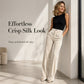 ✨ Effortless Polish | Women’s High-Waist Drapey Wide-Leg Pants with Side Pockets