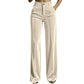 ✨ Effortless Polish | Women’s High-Waist Drapey Wide-Leg Pants with Side Pockets