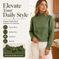 Women's Elegant Cozy Knitted Top with Ruffle Trim