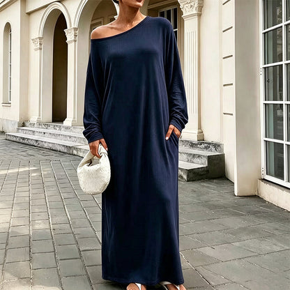🌸Hot Sale 50% OFF💖Women's Off-Shoulder Long Sleeve Maxi Dress