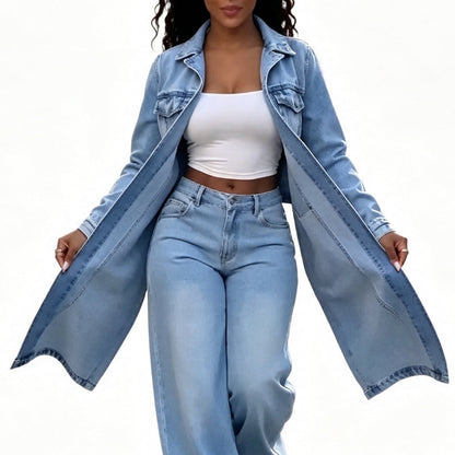 Hot Sale 50% OFF💖Women's Chic Long Denim Jacket