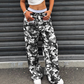 Hot Sale 50% OFF💖Women's Baggy Camo Pants with Drawstring Waist