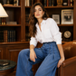 👖 Denim with a Polished Twist | Women’s High-Waist Pleated Wide-Leg Jeans