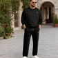 Hot Sale 50% OFF🔥Men's Jacquard Letter Sweatshirt & Drawstring Pants Set