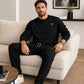 Hot Sale 50% OFF🔥Men's Jacquard Letter Sweatshirt & Drawstring Pants Set