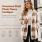 ✨ Cozy Plaid Character | Women’s Oversized Plaid Hooded Plush Cardigan