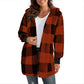 ✨ Cozy Plaid Character | Women’s Oversized Plaid Hooded Plush Cardigan