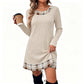 Hot Sale 50% OFF💖Women's Casual Plaid Patchwork Knit Dress