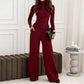 🌸Hot Sale 50% OFF💖Women's Turtleneck Knit Top and Wide-Leg Pants Set