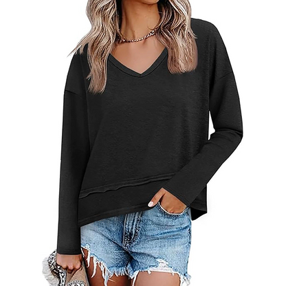 Hot Sale 50% OFF💖Women's V-Neck Loose Long Sleeve Top