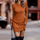 Hot Sale 50% OFF💖Women's Crew Neck Ribbed Knit Bodycon Dress