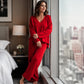 Hot Sale 50% OFF💖Women's Knit V-Neck Sweater & Wide-Leg Pants Set
