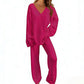 Hot Sale 50% OFF💖Women's Knit V-Neck Sweater & Wide-Leg Pants Set