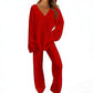 Hot Sale 50% OFF💖Women's Knit V-Neck Sweater & Wide-Leg Pants Set