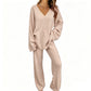 Hot Sale 50% OFF💖Women's Knit V-Neck Sweater & Wide-Leg Pants Set