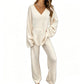 Hot Sale 50% OFF💖Women's Knit V-Neck Sweater & Wide-Leg Pants Set