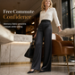 ✨ Asymmetrical Waist, Elegant Drape | Women's Satin Wide-Leg Pants