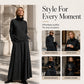 💞 Two Pieces, Effortlessly Elegant | Women's Turtleneck Top & Maxi Skirt Set