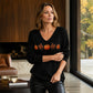 🌸Hot Sale 50% OFF💖Women's Pumpkin Print V-Neck Long Sleeve Top