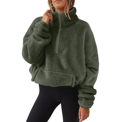 🌸Hot Sale 50% OFF💖Women's Warm Cozy Half Zip Sweatshirt