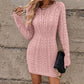 🌸Hot Sale 50% OFF💖Cable Knit Bodycon Mini Sweater Dress