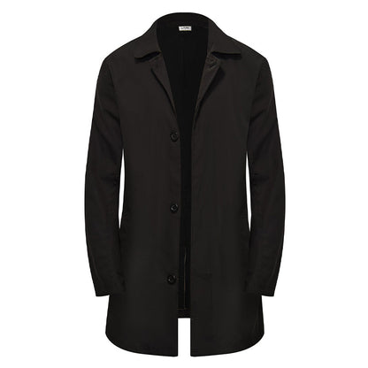 ✨Men's Minimalist Single-Breasted Mid-Length Coat – Clean Lines, Modern Fit, Everyday Elegance